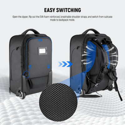 NEEWER 2-in-1 Trolley Backpack - Black/Red