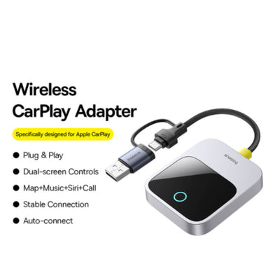 Baseus SafeJourney Wireless CarPlay Adapter – Space Grey