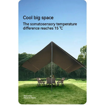 Naturehike Cloud Skies Awning Canopy Lite - Dark Brown Hexagon Vinyl-S