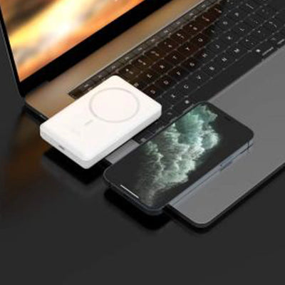 SIA PB2001 Wireless Power Bank With Holder - 10000mAh / USB-C / White