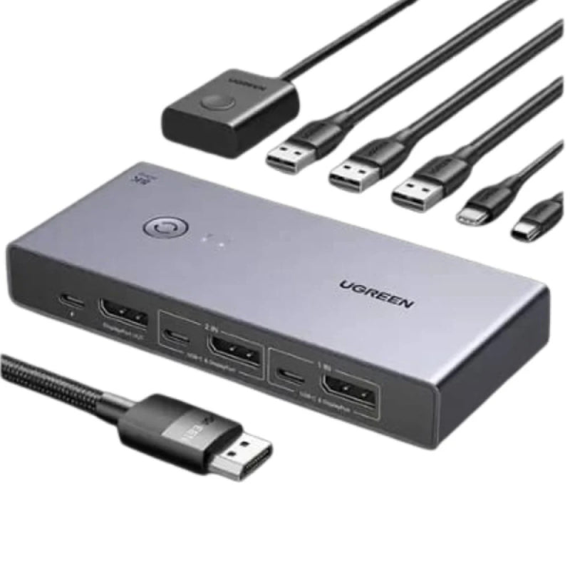 يوجرين منفذ العرض مفتاح منفذ العرض مفتاح مدخل و1 مخرج - ( أجهزة الكمبيوتر شاشات 8K@60Hz، 4منفذ) (CM695 - 25962)