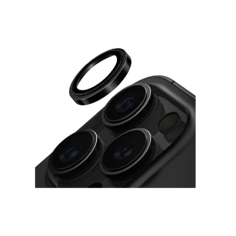 Uniq Optix Prime Stainless Steel Frame Sapphire Camera Lens Protector for Apple iPhone 16 Pro & 16 Pro Max – Gunmetal Black