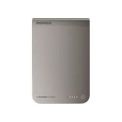 MOMAX 1-Power S.Pass Qi2 Magnetic Wireless Power Bank - 5000mAh / USB-C / Titanium