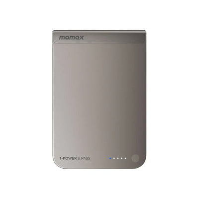 MOMAX 1-Power S.Pass Qi2 Magnetic Wireless Power Bank - 10000mAh / USB-C / Titanium