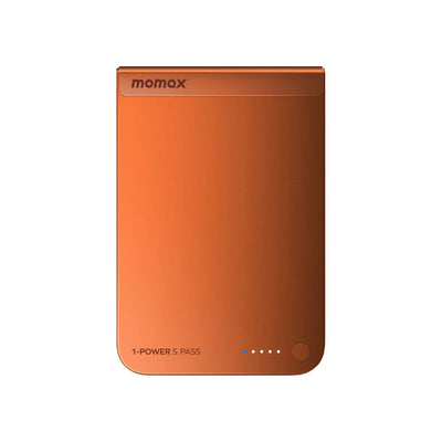 MOMAX 1-Power S.Pass Qi2 Magnetic Wireless Power Bank - 10000mAh / USB-C / Orange