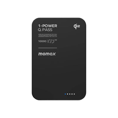 MOMAXطاقة .Pass Qi2طاقة لاسلكي مغناطيسي - 10000 مللي أمبير في الساعة / يو اس بي/ أسود
