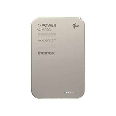 MOMAX 1-Power Q.Pass Qi2 Magnetic Wireless Power Bank - 10000mAh / USB-C / Titanium