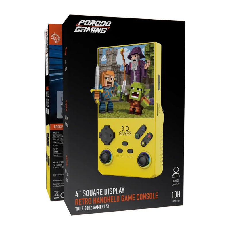 Porodo Classic Handheld Gaming Device - 4.0" IPS / 4000mAh / Yellow