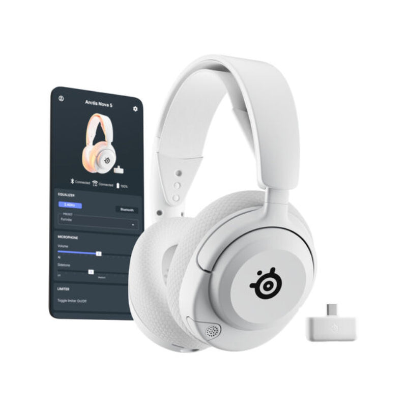 سماعات الرأس SteelSeries Arctis نوفا سماعات الرأس لاسلكي أبيض