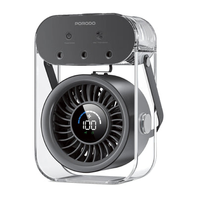 Porodo Lifestyle Chilo Aqua Portable Mist Fan - 500ml / 4000mAh / USB-C / Black