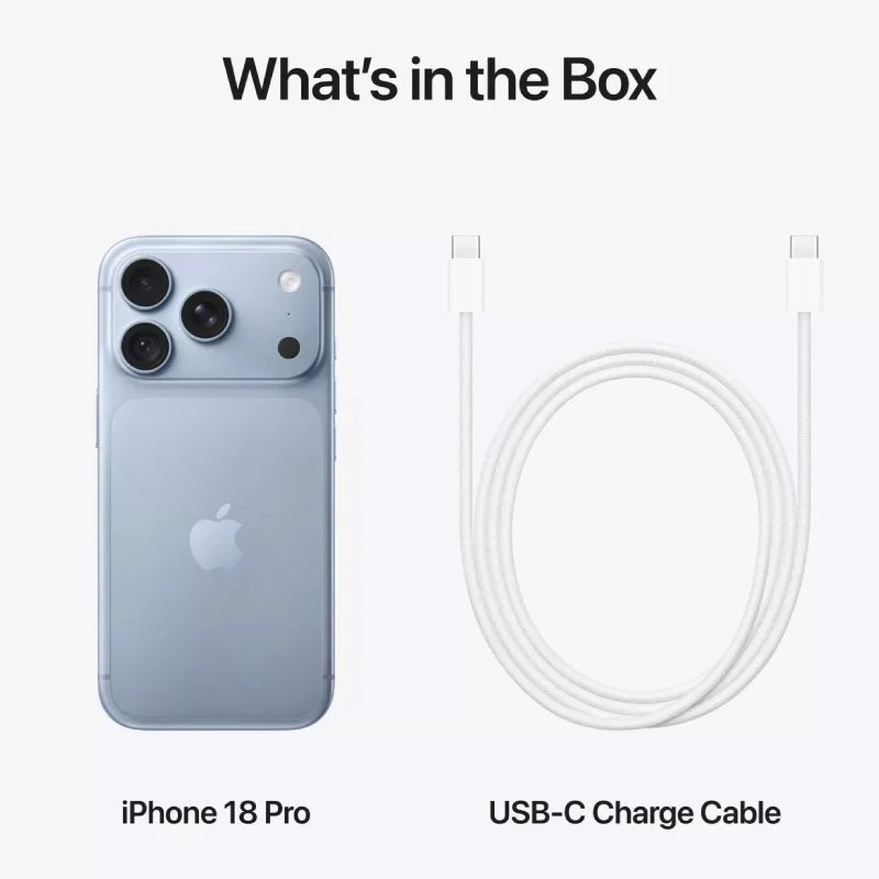 Apple iPhone 18 Pro - 1TB / Glacier / 5G / 6.3" / Middle East Version + Apple iPhone 18 Pro TechWoven MagSafe Case - Chambray Blue + Apple iPhone FineWoven MagSafe Wallet - Navy - Bundle Offer