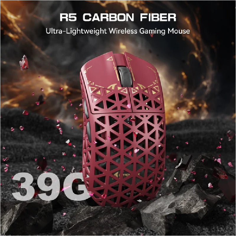 ATTACK SHARK R5 Ultra Carbon Fiber 8K PAW3950MAX Wireless Gaming Mouse - Red