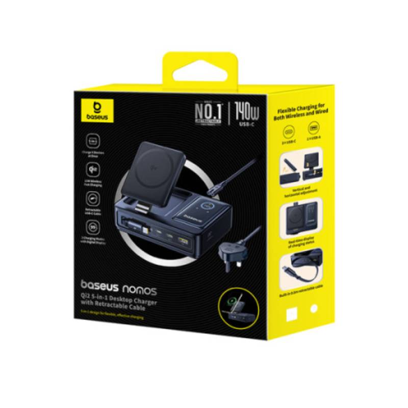 Baseus Nomos Qi2 5-in-1 Desktop Charger - 100W / Black