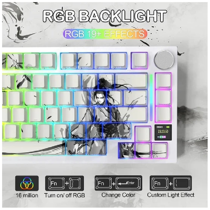 ATTACK SHARK X820 Ultra Tri Mode Wireless RGB Mechanical Gaming Keyboard Gift Switch - Dark Warrior