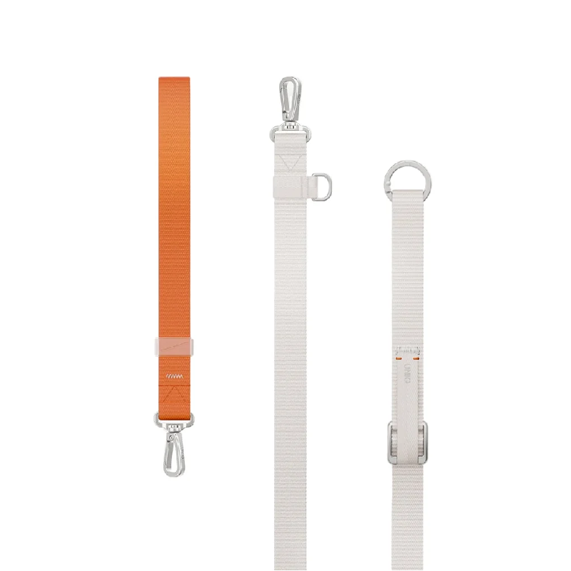 Uniq Vista Flex 2-in-1 Phone Case Lanyard and Hand Strap - Mist Grey/Volt Orange