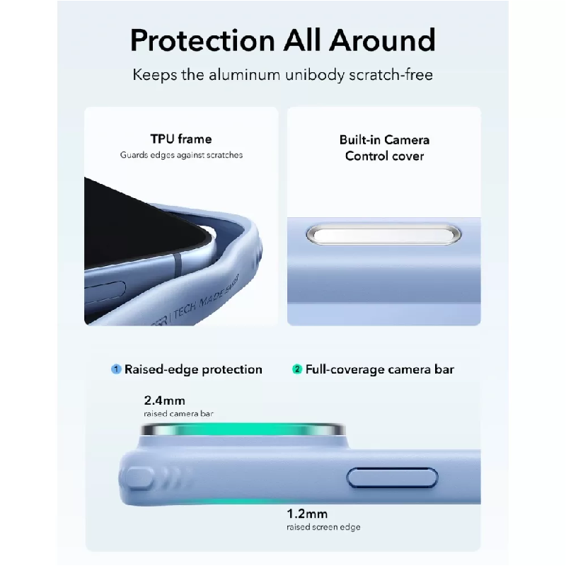ESR Classic Hybrid Magnetic Case for Apple iPhone 18 Pro Max/ 17 Pro Max - Frosted Light Blue