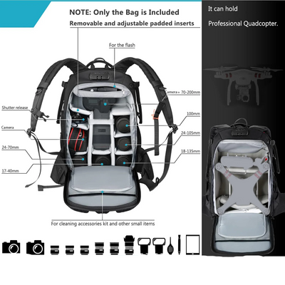 NEEWER Pro Camera Backpack - Black/Silver