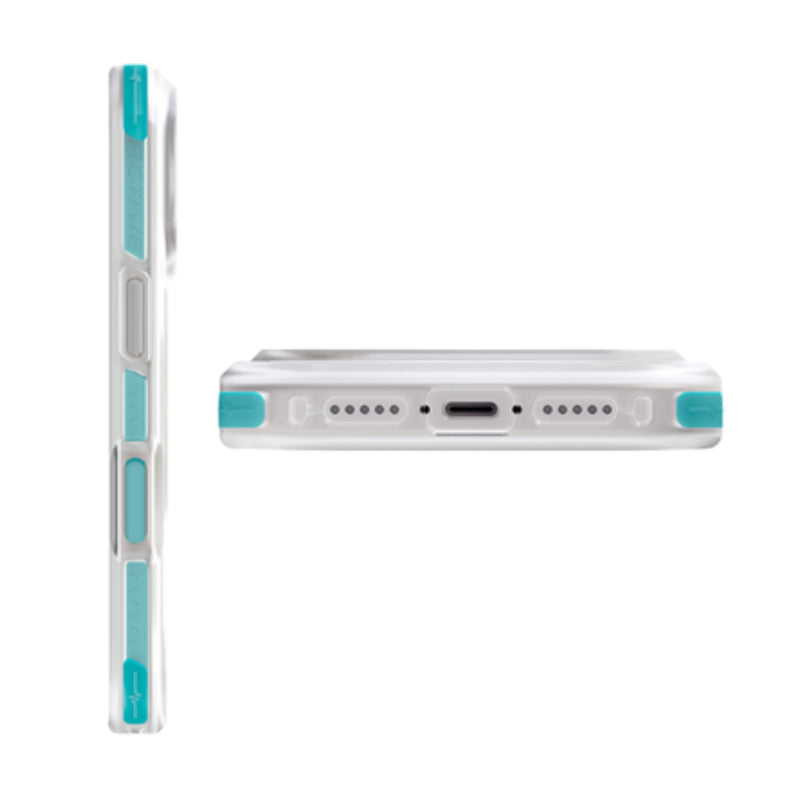 UNIQ Hybrid Combat Active Magclick Charging Case For iPhone 17 Pro Max - Frost Clear/Turquoise