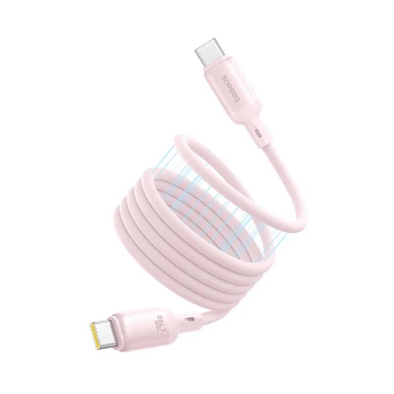Baseus PicoGo Magnetic Liquid Silicone Fast-Charging Data Cable - USB-C / 1 Meter / 240W / Baby Pink