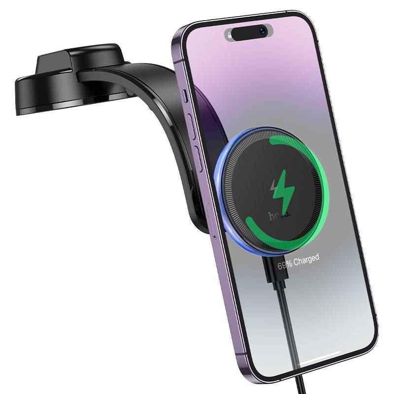 Hoco Car Wireless Charger “HW25 Neon” for Dashboard - Black