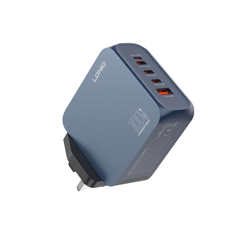 LDNIO Q8 Super Fast Charger - 100W / USB-A / USB-C / Lightning / UK Plug