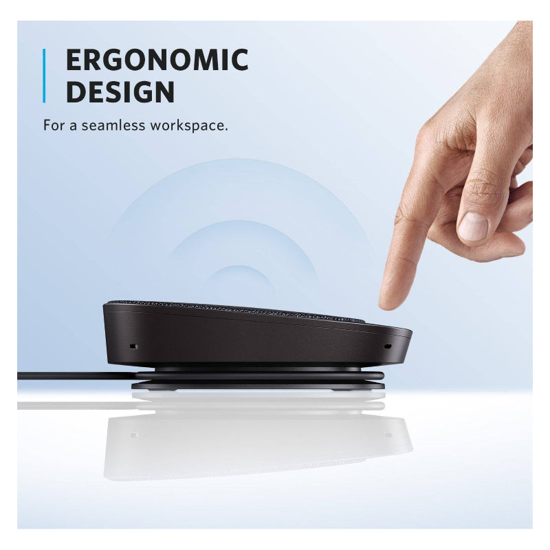 Anker PowerConf S330 Speakerphone, Ambient Noise Cancellation, 360° Coverage, 1.75" Driver, Ergonomic Design, Plug n Play - Black