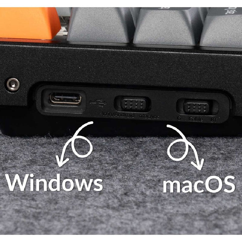 لوحة مفاتيح كيكرون K8 ماكس QMK/TKL للألعاب، ميكانيكية لاسلكية بإضاءة RGB ومبدلات سوبر ريد - تخطيط عربي / أسود