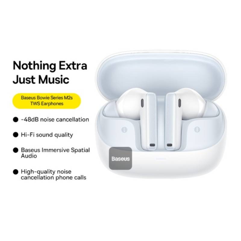 Baseus Bowie M2s True Wireless Earbuds - Moon White