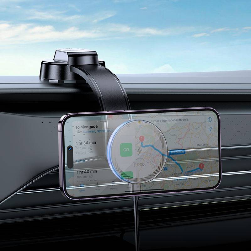 Hoco Car Wireless Charger “HW25 Neon” for Dashboard - Black