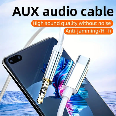 Earldom AUX76C USB-C to AUX Exchange Cable - 1 Meter / White