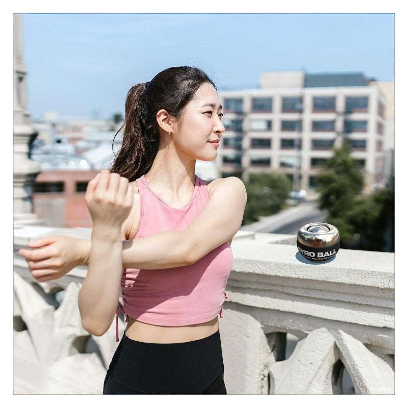 GYRO Ball Wrist Exerciser Metal Hand Forearm Strengthener LED
