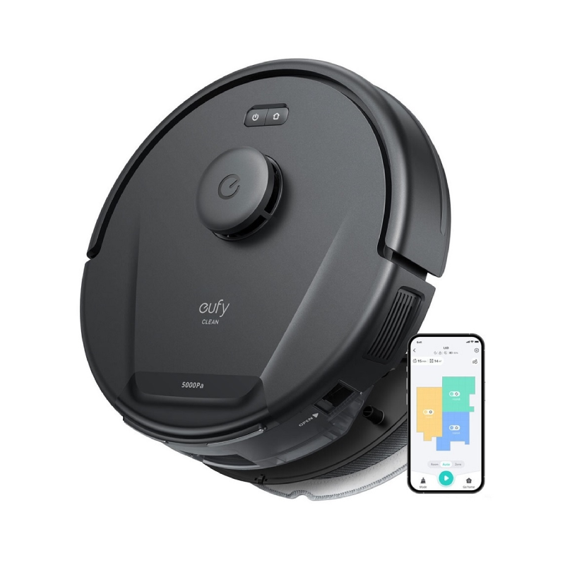 Eufy L60 هايبرد Robot مِكْنَسَة كَهْرَبَائِيَّة مع محطة التفريغ الذاتي - 2600mAh / أسود