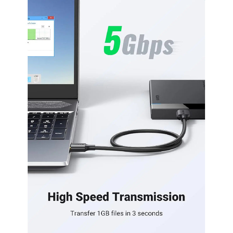 كابل يو جرين من USB 3.0 Type-A ذكر إلى Micro USB 3.0 ذكر - طول 0.5 متر / أسود