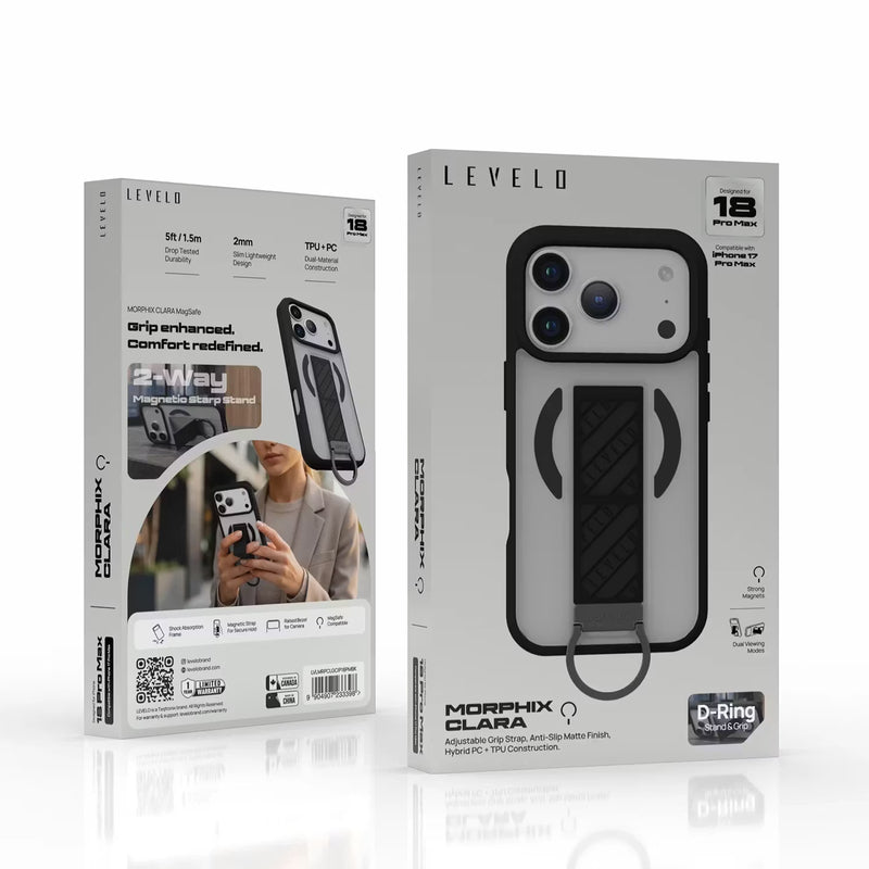 Levelo Morphix Clara MagSafe Case For Apple iPhone 18 Pro Max - Black