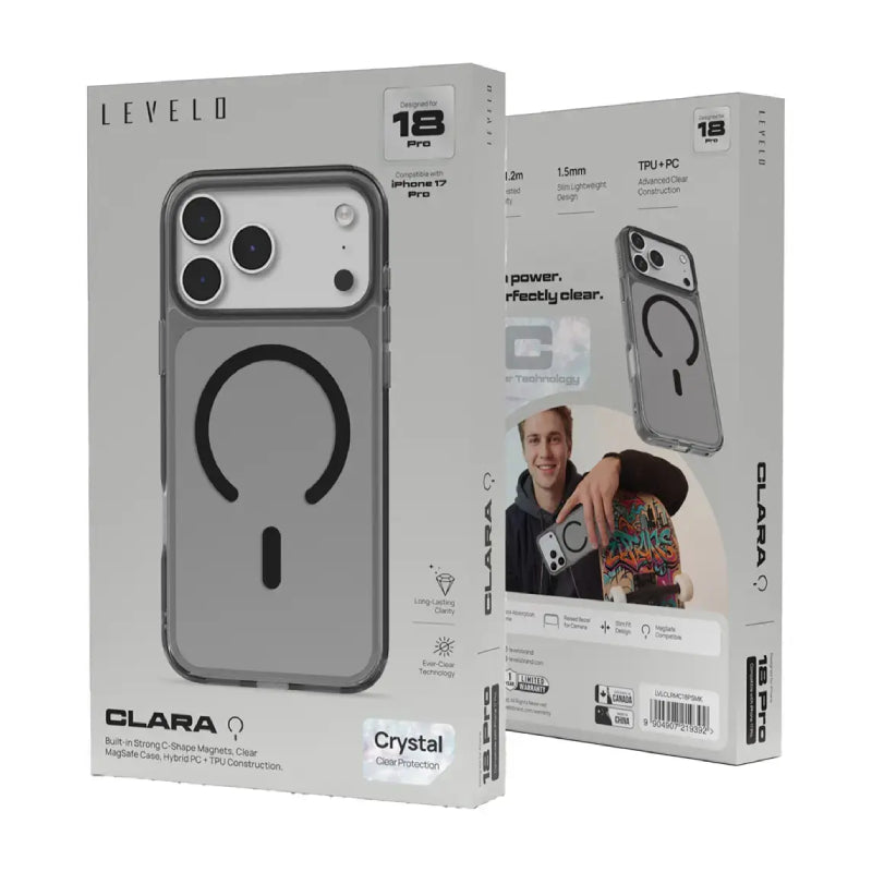 Levelo Clara MagSafe Case For Apple iPhone 18 Pro/Apple iPhone 17 Pro - Smoke