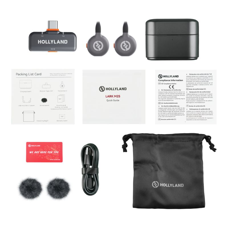 HOLLYLAND LARK M2S Duo 2-Person Wireless Microphone System with USB-C Connector - Space Gray