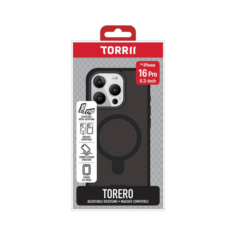 Torrii Torero MagSafe Stand Case - Apple iPhone 16 Pro (6.3”) / Black Accessories > Mobiles & Tablets > Mobiles >