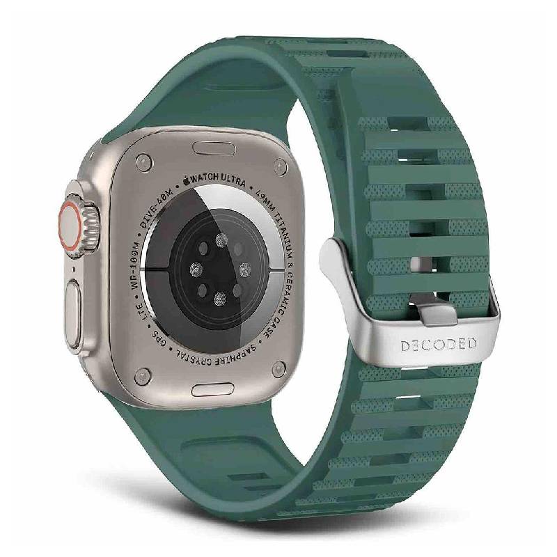 Decoded Apple Watch 49/45/44/42 mm Gen 1-10-SE-Ultra Silicone Ultra Traction Strap - Sage Leaf Green