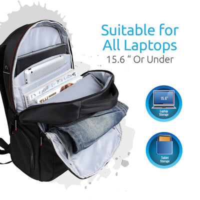 Promate Rebel-BP Laptop Backpack for 15-inch Laptop - Black