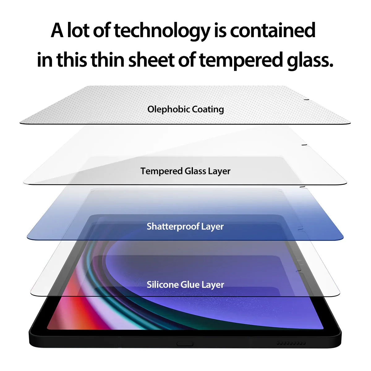 Araree Front Core Glass Screen Protector For Samsung Galaxy Tab S10 Plus / S9 Fe Plus / S9 Plus / S8 Plus / S7 Plus - Clear