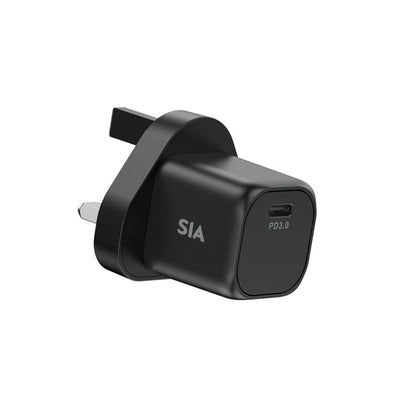 SIA Mini Wall Charger With Cable - USB-C / 60W / 1 Meter / Black