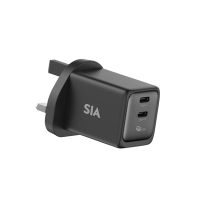 SIA Wall Charger - 45W / USB-C / Black/Gray
