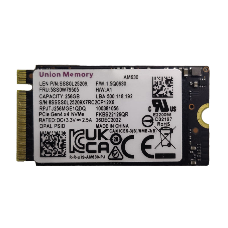 Disque dur SSD Interne Union Memory 256 Go - NVMe M2 - 42mm 2242 - Garantie  06 mois