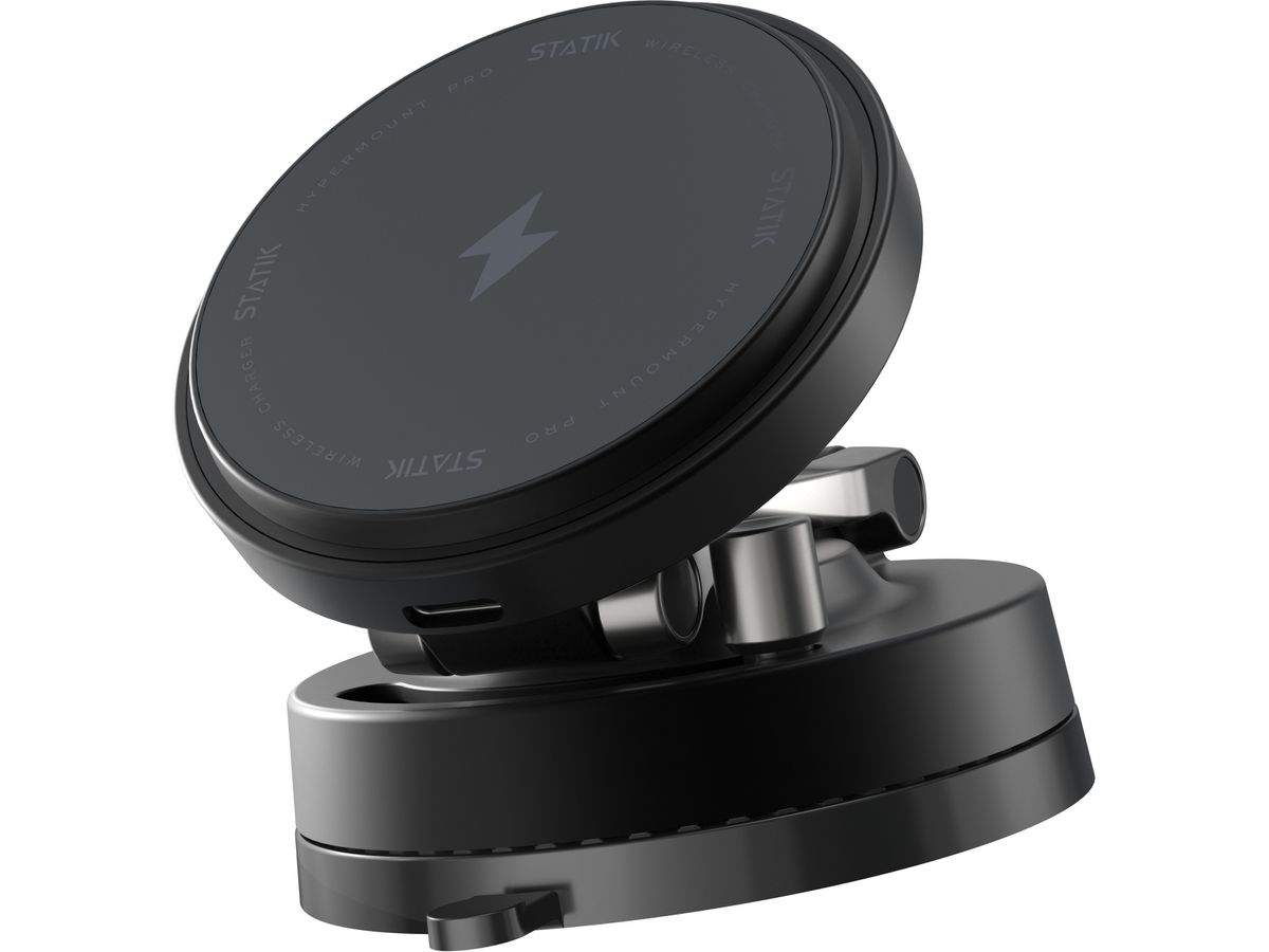Statik HyperMount Pro Vacuum Magnetic NanoSuction Phone Mount with Wireless charging - Black