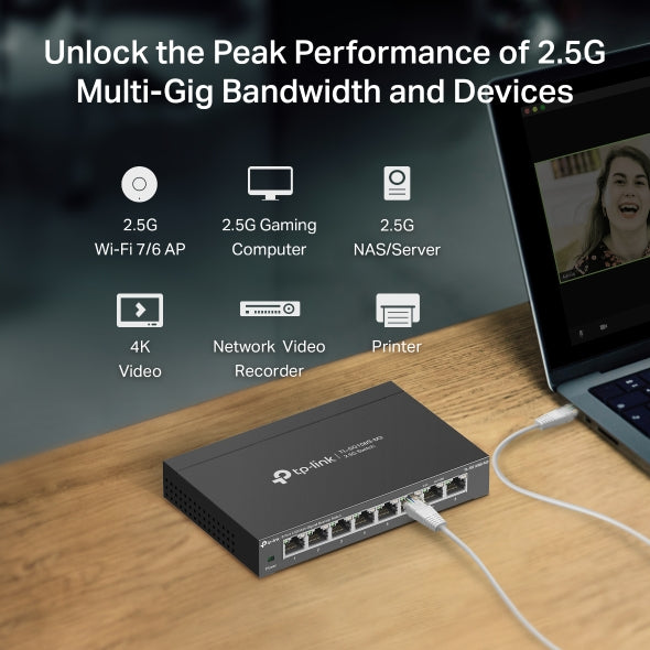 TP-Link TL-SG108S-M2 8-Port 2.5G Multi-Gigabit Desktop Switch