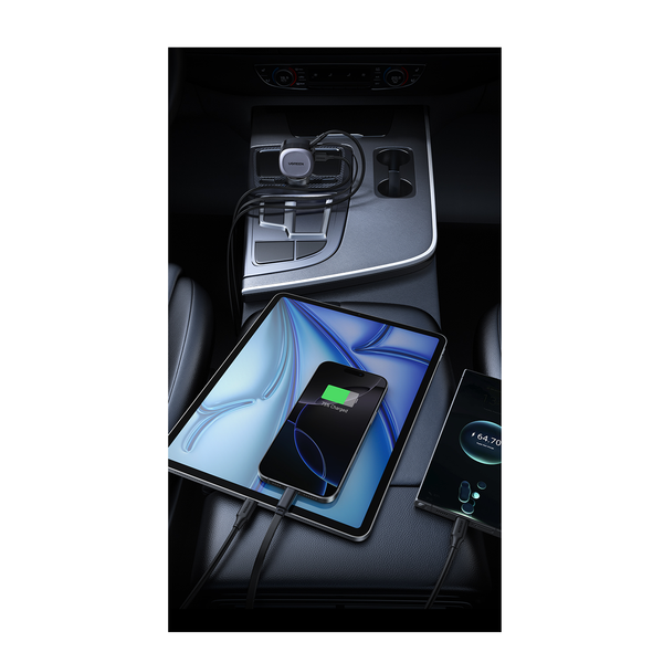 شاحن سريع يوجرين مع كابل مع كابل 75 واط / يو اس بي/ يو اس بي/ رمادي فاتح