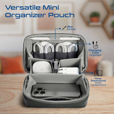 Promate Velvena Compact Tech Essential Organizer Pouch Bag - Black