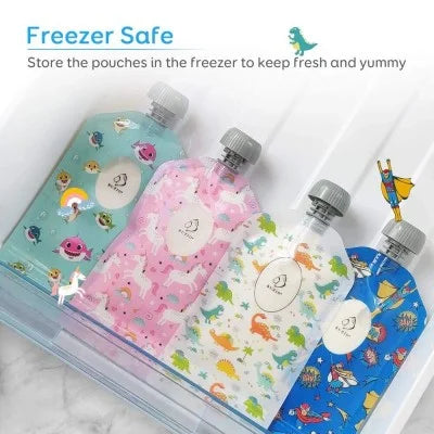 Buzio Reusable Food Pouches for Kids 150ML - 12 Packs