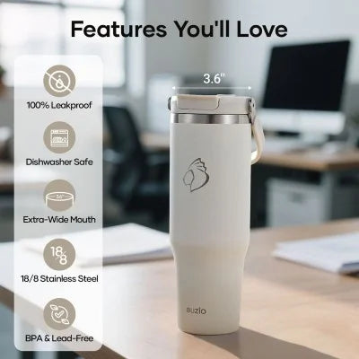 Buzio Swing Series Insulated Tumbler 1.2L - White