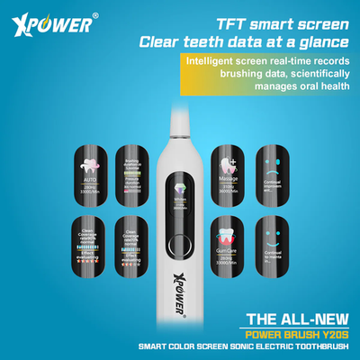 XPower Y20S Smart Color Screen Sonic Electric Toothbrush - Black